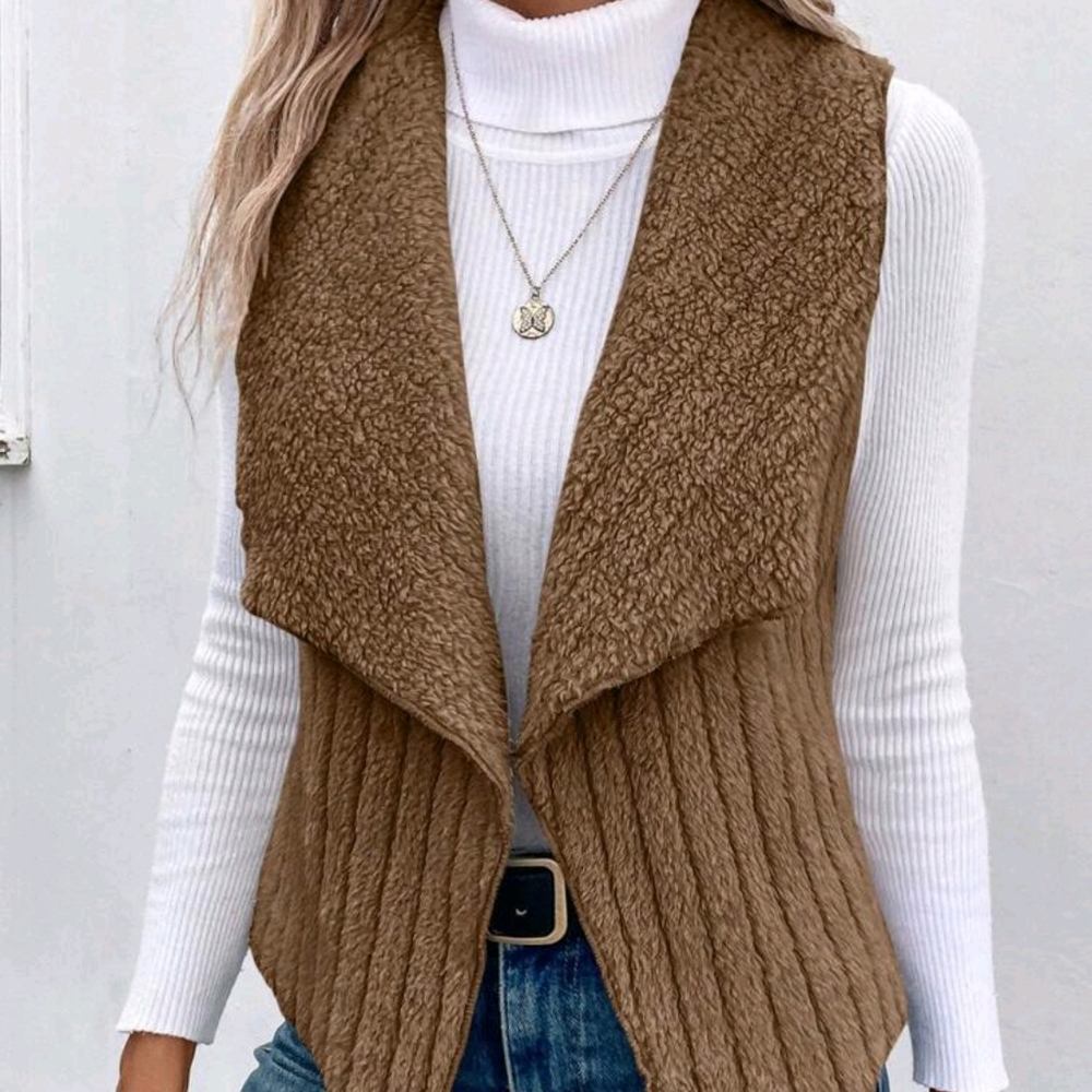 Women's Brown Sleeveless Vest